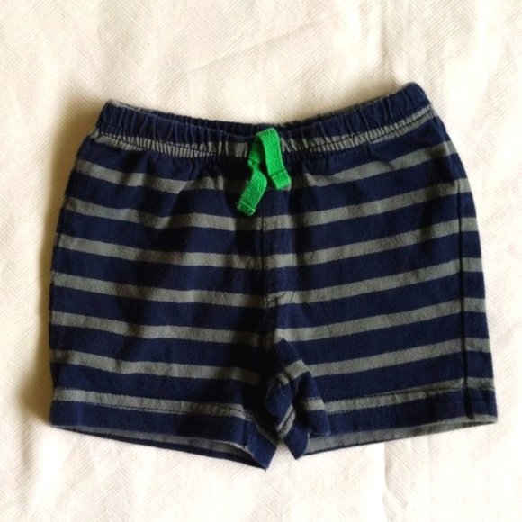 child of mine by carter's striped cotton comfy shorts 3-6 months baby boy - Picture 1 of 4